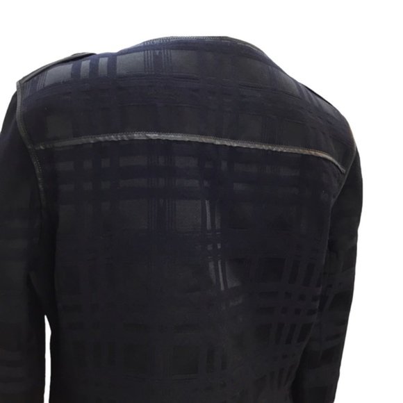 Escada Sport Wool Silk Blend Navy Black Textured Casual Full Zip Jacket Size 40 - Picture 7 of 12